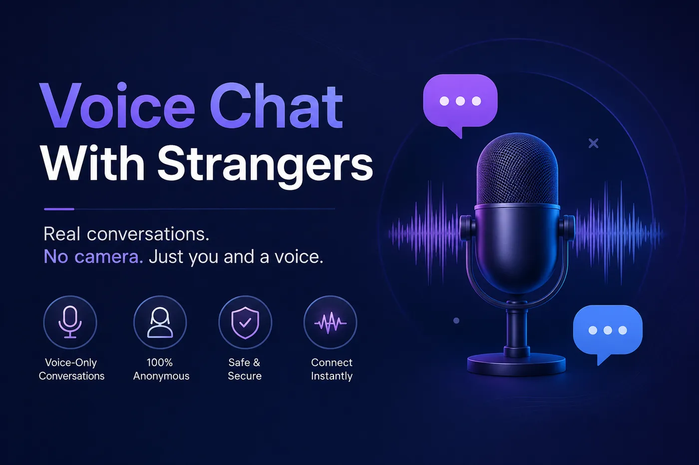Voice chat with strangers in calm anonymous one-to-one conversations on TalknMeet
